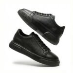 Hakiki Flotur Deri Siyah Sneaker - Görsel 4