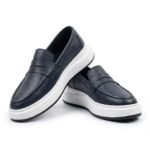 Hakiki Nappa Deri Lacivert Lover Ayakkabı