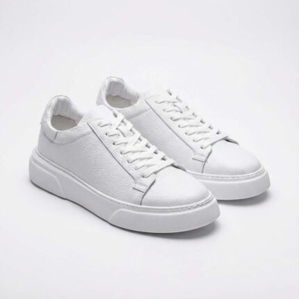Hakiki Flotur Deri Beyaz Sneaker