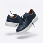 Hakiki Flotur Deri Lacivert Sneaker - Görsel 4